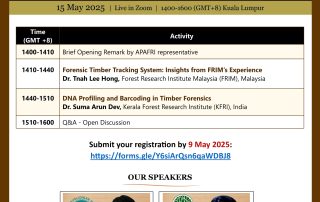 APAFRI VIRTUAL KNOWLEDGE SHARING WORKSHOP: DNA PROFILING AND BARCODING IN TIMBER FORENSICS IN ASIA