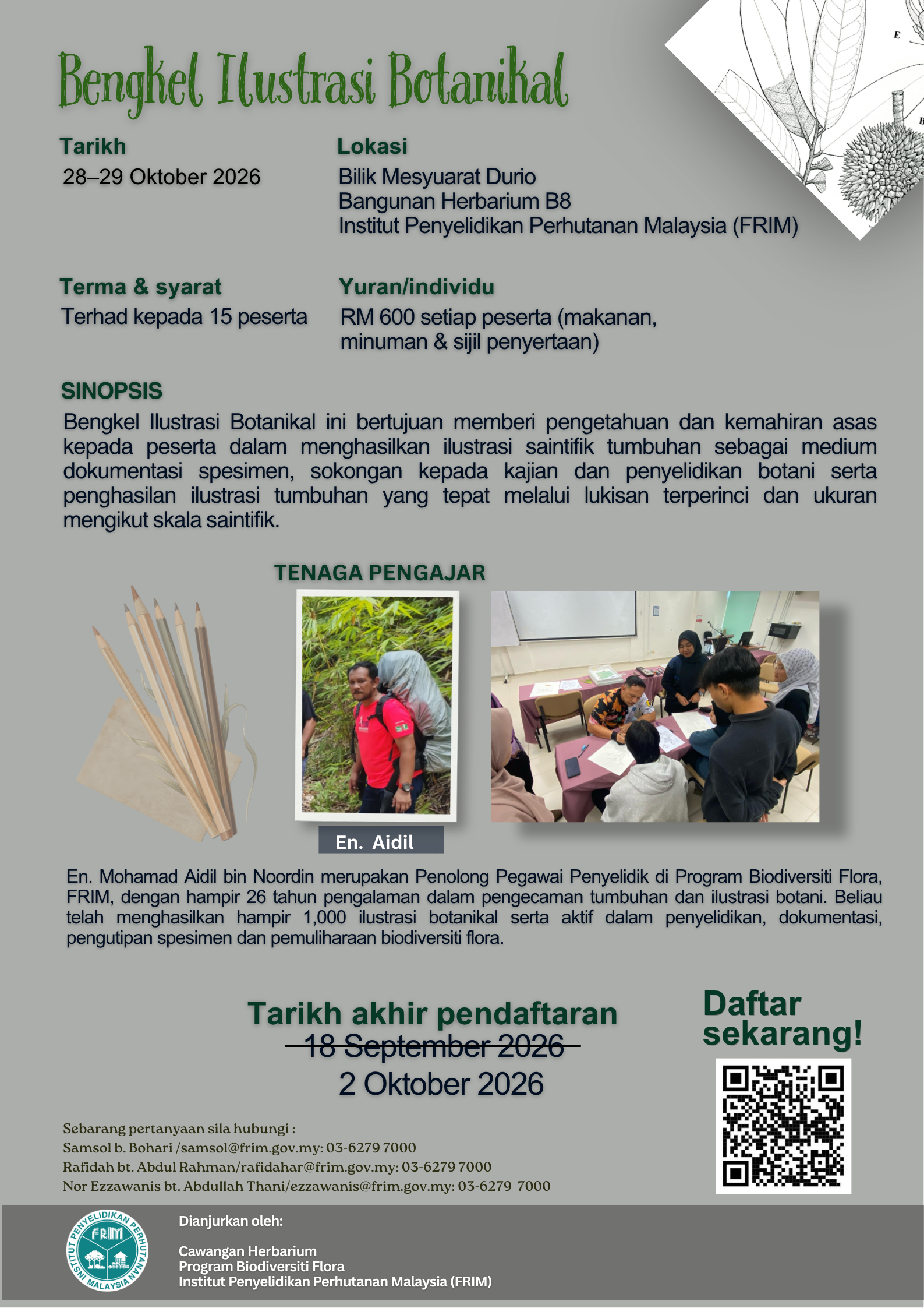 Poster Bengkel Ilustrasi Botanikal